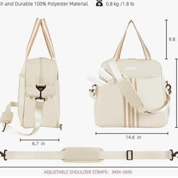 BNIP Beige Pickleball Equipment Bag with backpack or handles - Picture 7 of 9